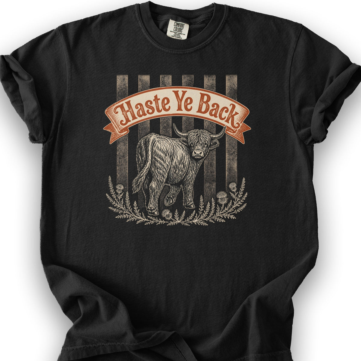 Haste Ye Back Coo T-Shirt - Black