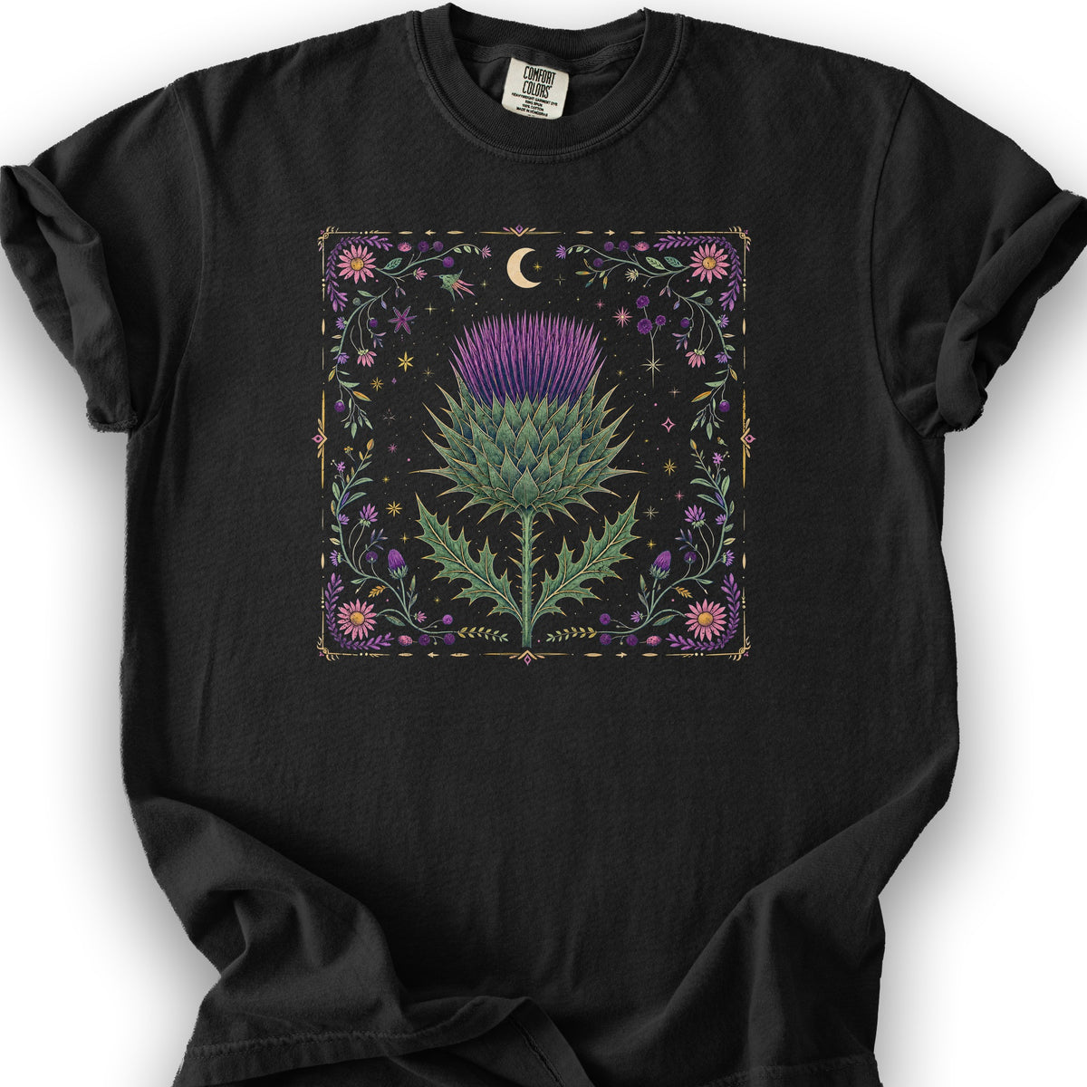 Midnight Thistle T-Shirt - Black
