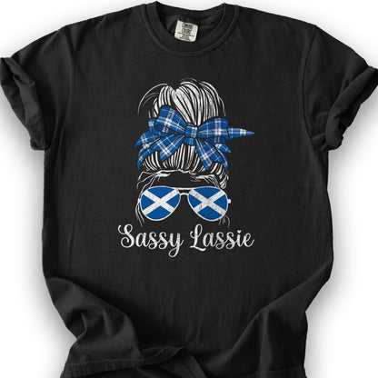 Scottish Sassy Lassie T-shirt - Black