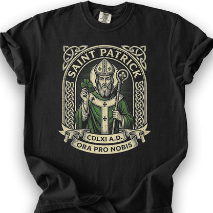 Saint Patrick Ora Pro Nobis T-Shirt - Black