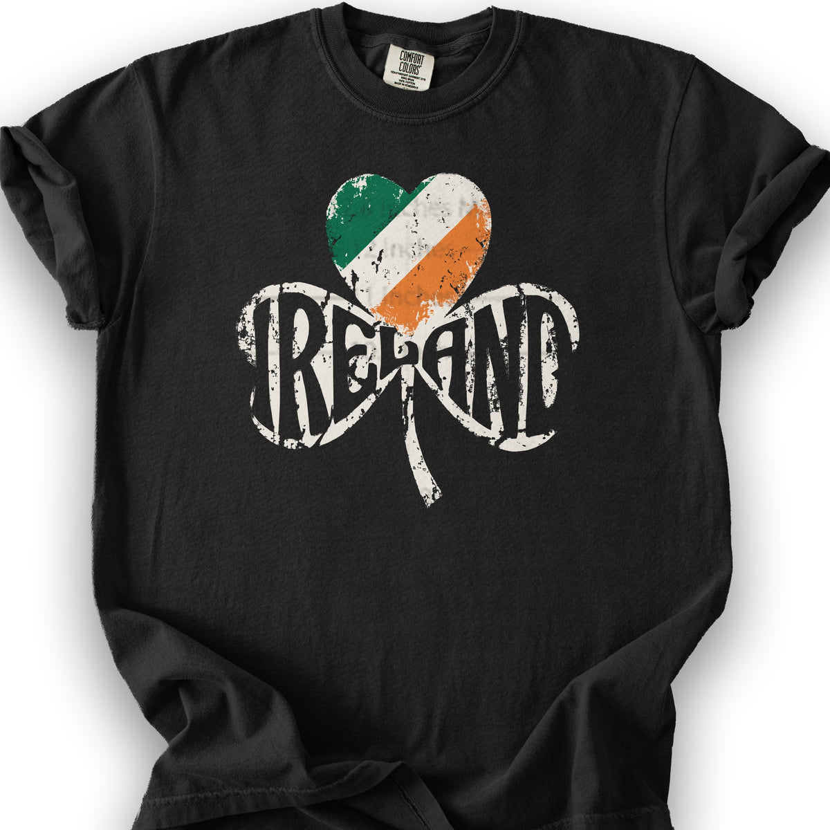 Ireland Shamrock Flag T-Shirt - Black