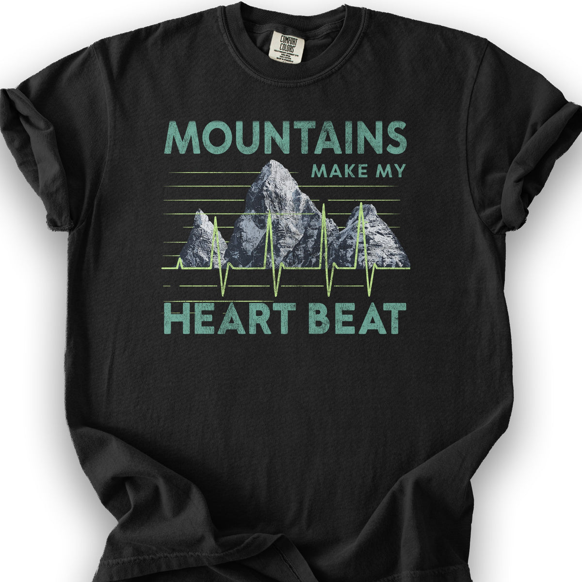Mountain Lover "Heartbeat" T-Shirt - Black