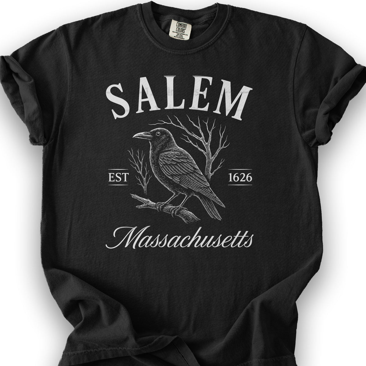 Salem Massachusetts Raven T-Shirt - Black