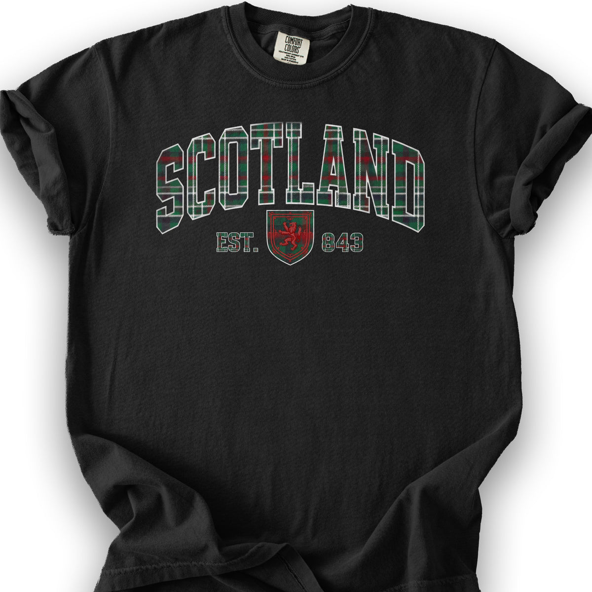 Scotland Plaid Varsity Shirt - Black