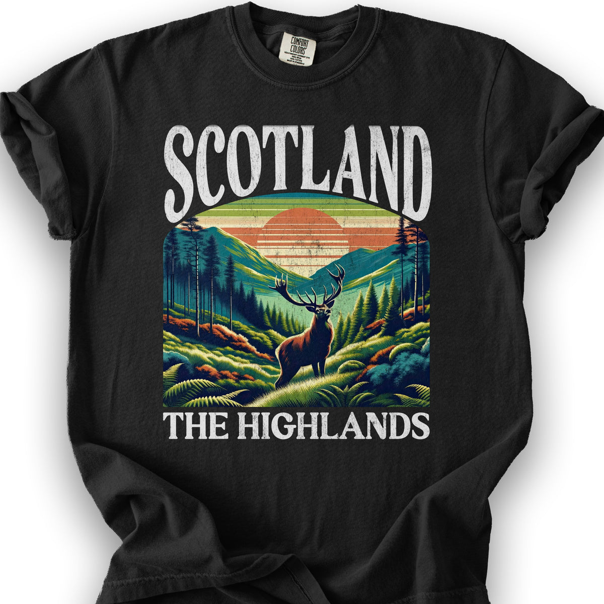 Scotland Highlands "Big and Bold" T-Shirt - Black