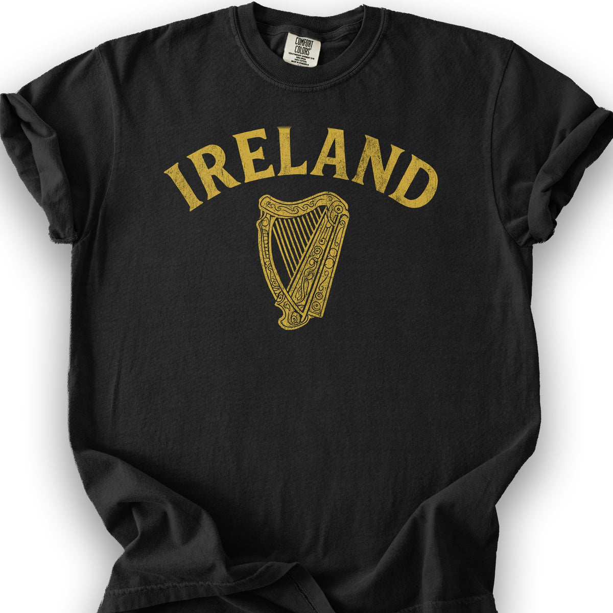 Ireland Vintage Harp T-Shirt - Black