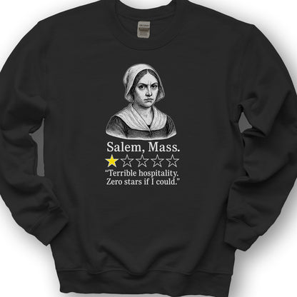 Salem Massachusetts "1 Star Review" Sweatshirt - Black