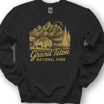 Grand Teton "Vintage Sketch" Sweatshirt - Black