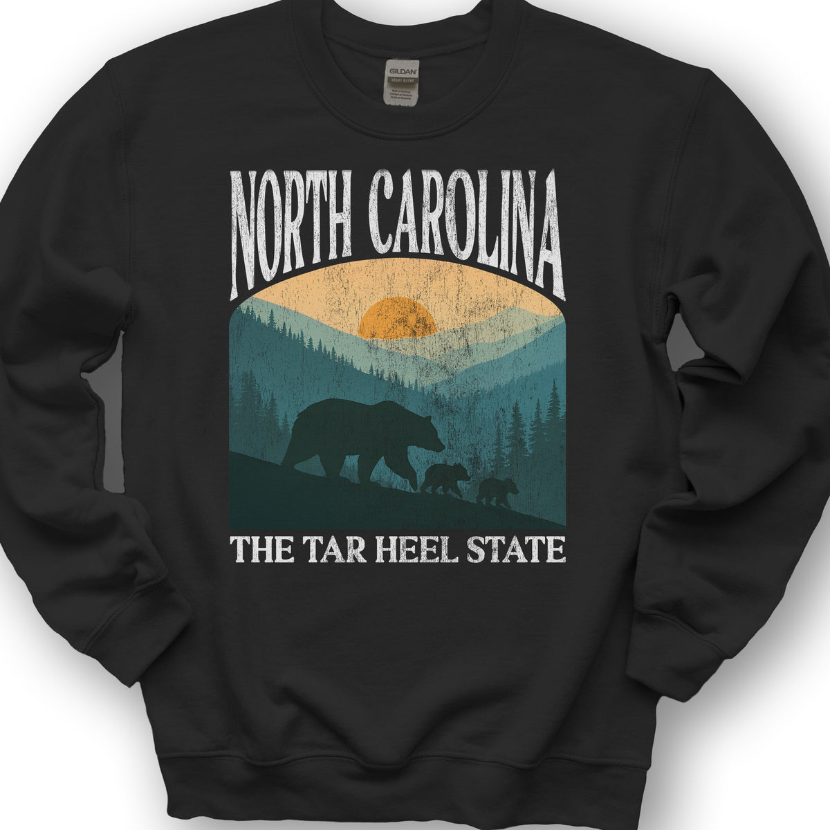 North Carolina Mountains "Big & Bold" Sweatshirt - Black