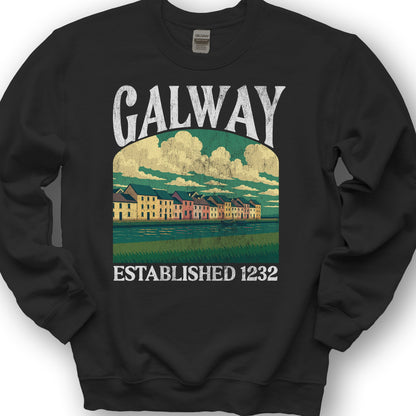 Galway Ireland "Big and Bold" Sweatshirt - Black