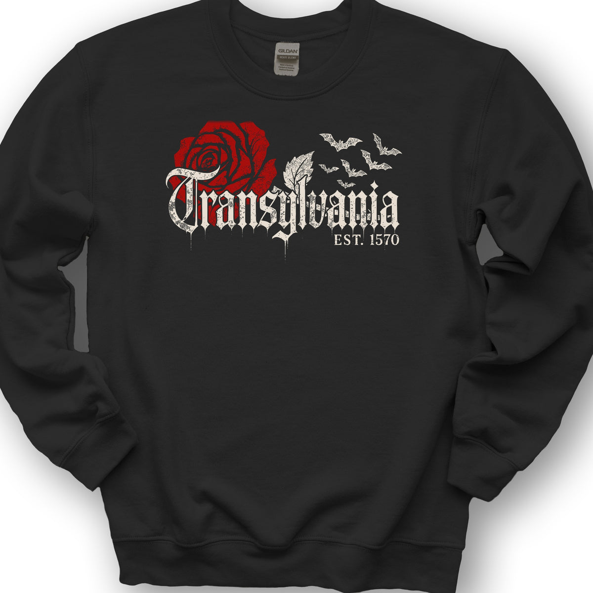 Transylvania Gothic Rose Sweatshirt - Black