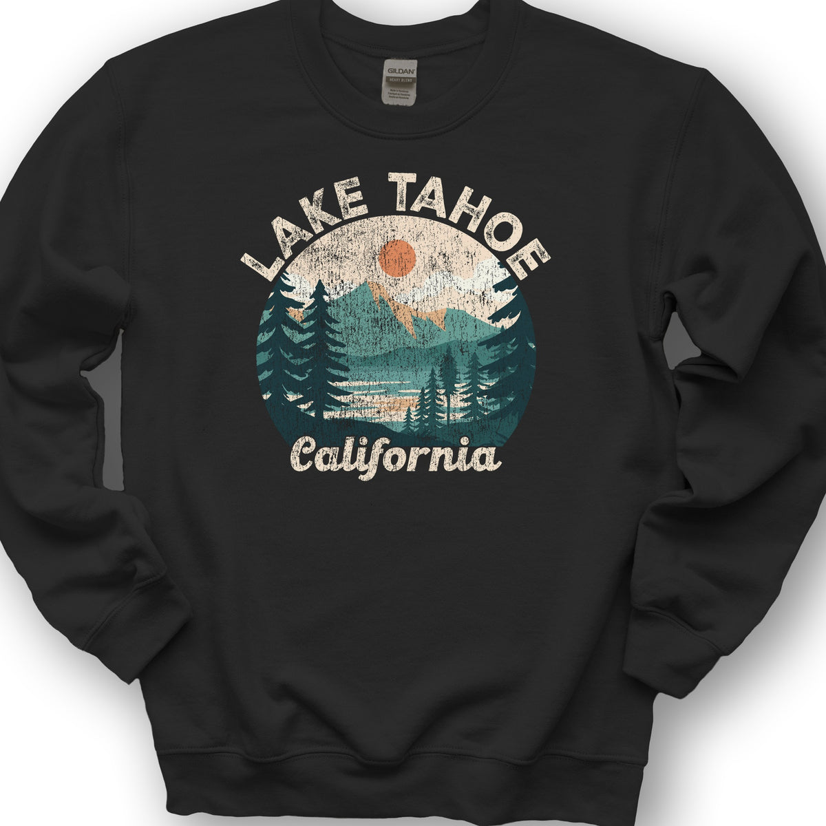 Lake Tahoe California Circle Sweatshirt - Black