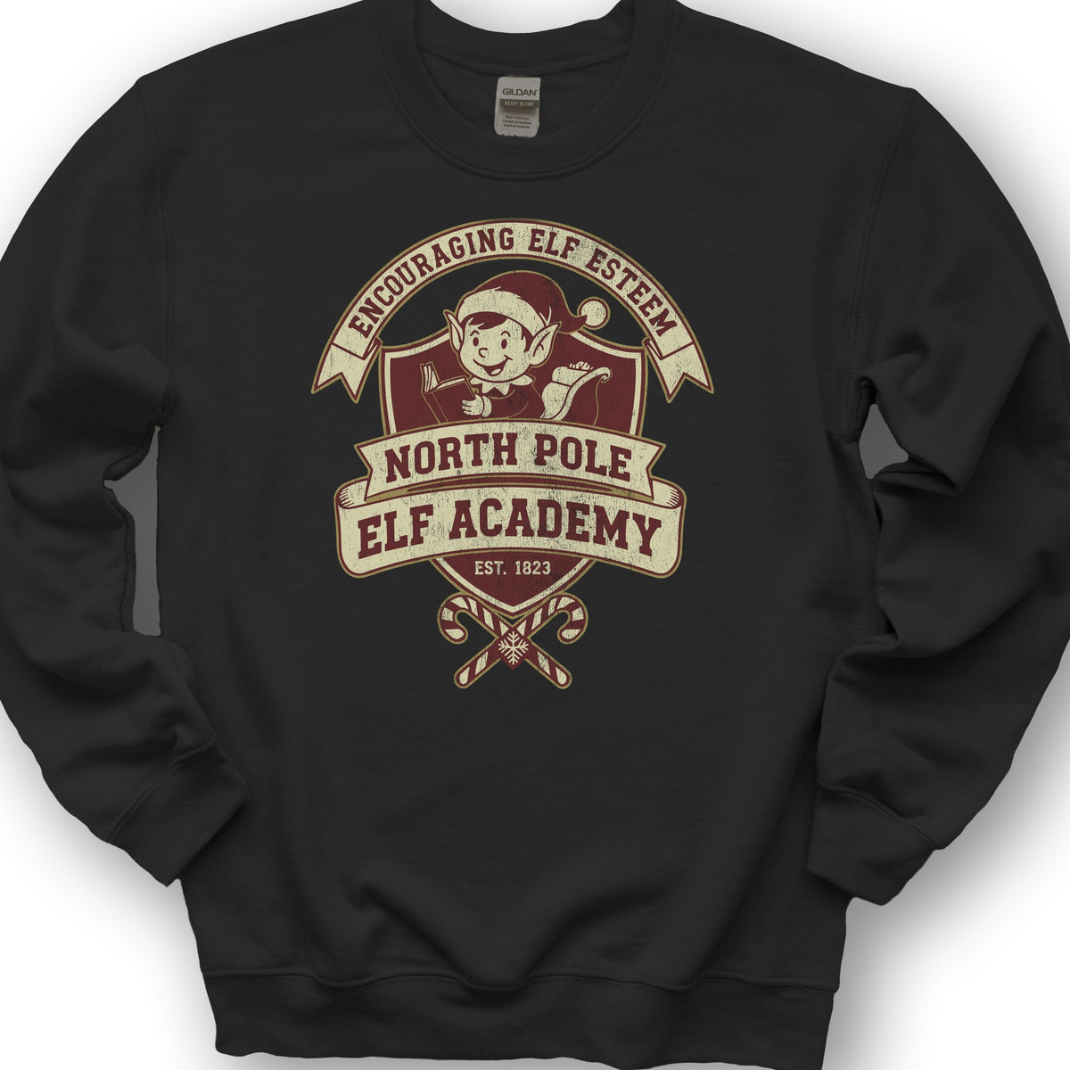 North Pole Elf Academy Sweatshirt - Black