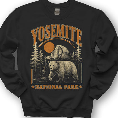 Yosemite National Park "Vintage El Capitan" Bear Sweatshirt - Black