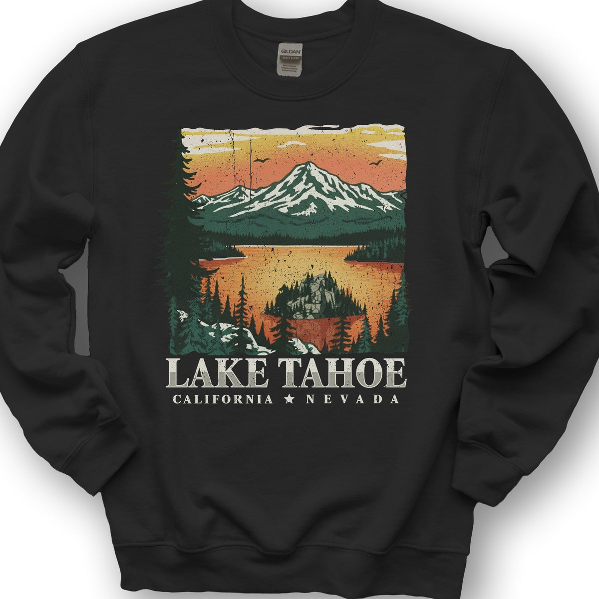 Lake Tahoe Emerald Bay Sunset Sweatshirt - Black