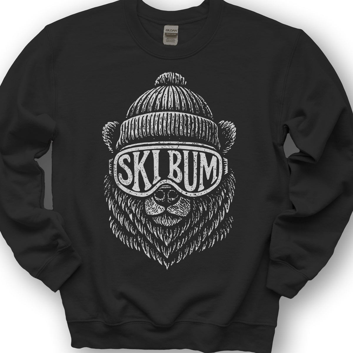 Ski Bum Bear Sweatshirt - Black