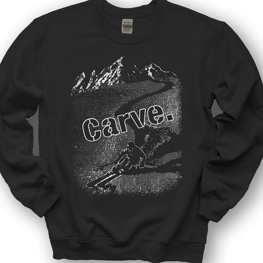 Carve Ski Print Sweatshirt - Black