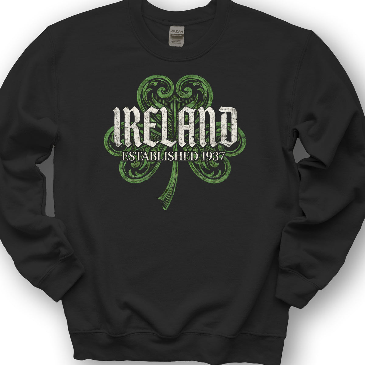 Ireland Gothic Shamrock Sweatshirt - Black