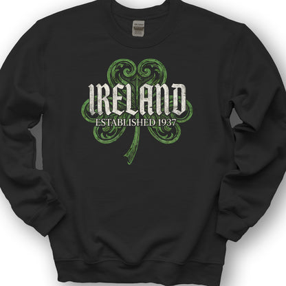 Ireland Gothic Shamrock Sweatshirt - Black