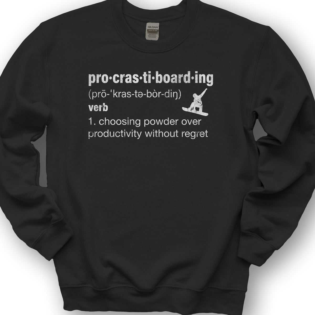 Procrastiboarding Snowboard Sweatshirt - Black
