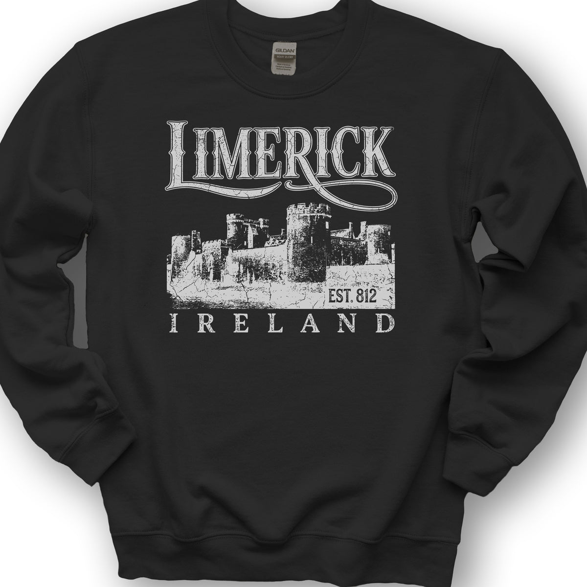 Limerick Ireland Vintage Print Sweatshirt - Black
