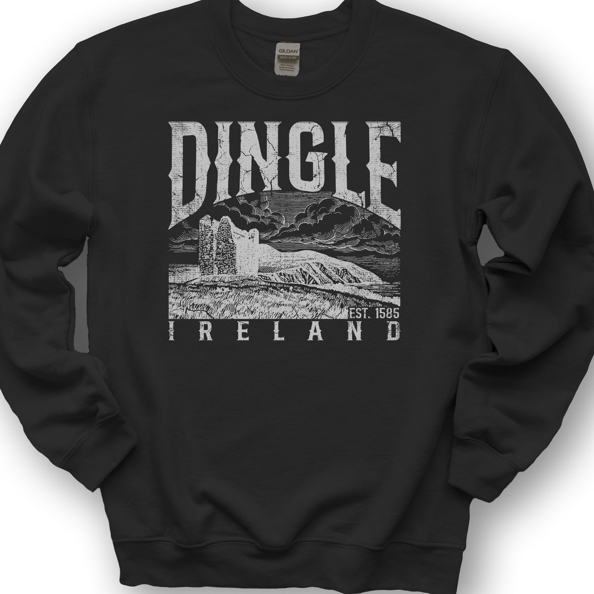 Dingle Ireland Vintage Print Sweatshirt - Black
