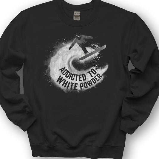 White Powder Snowboard Sweatshirt - Black