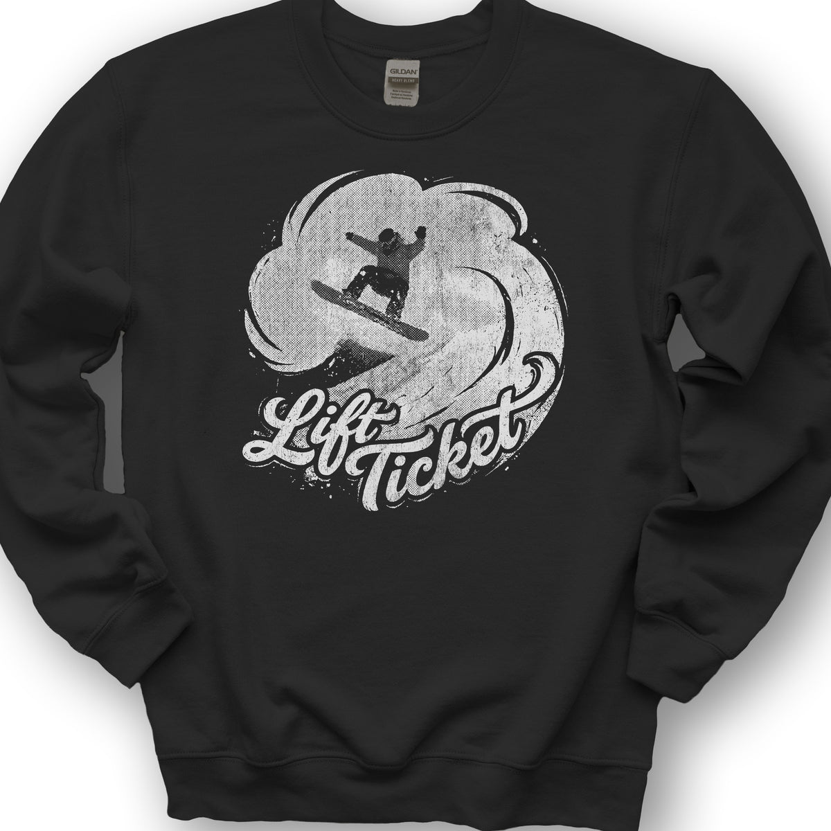 Lift Ticket Snowboard Sweatshirt - Black