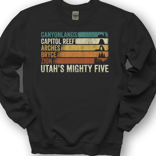Utah's Mighty Five Stripes Sweatshirt - Black