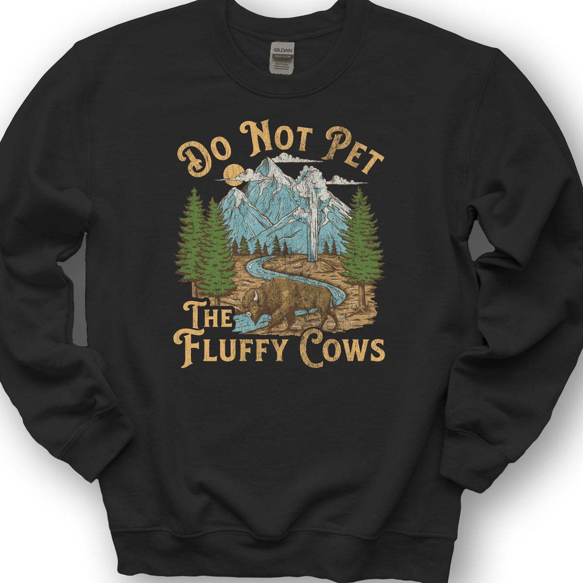 Fluffy Cows Yellowstone Sweatshirt - Black