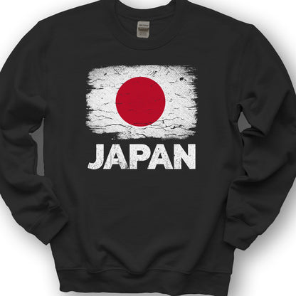Japan Vintage Flag Sweatshirt - Black