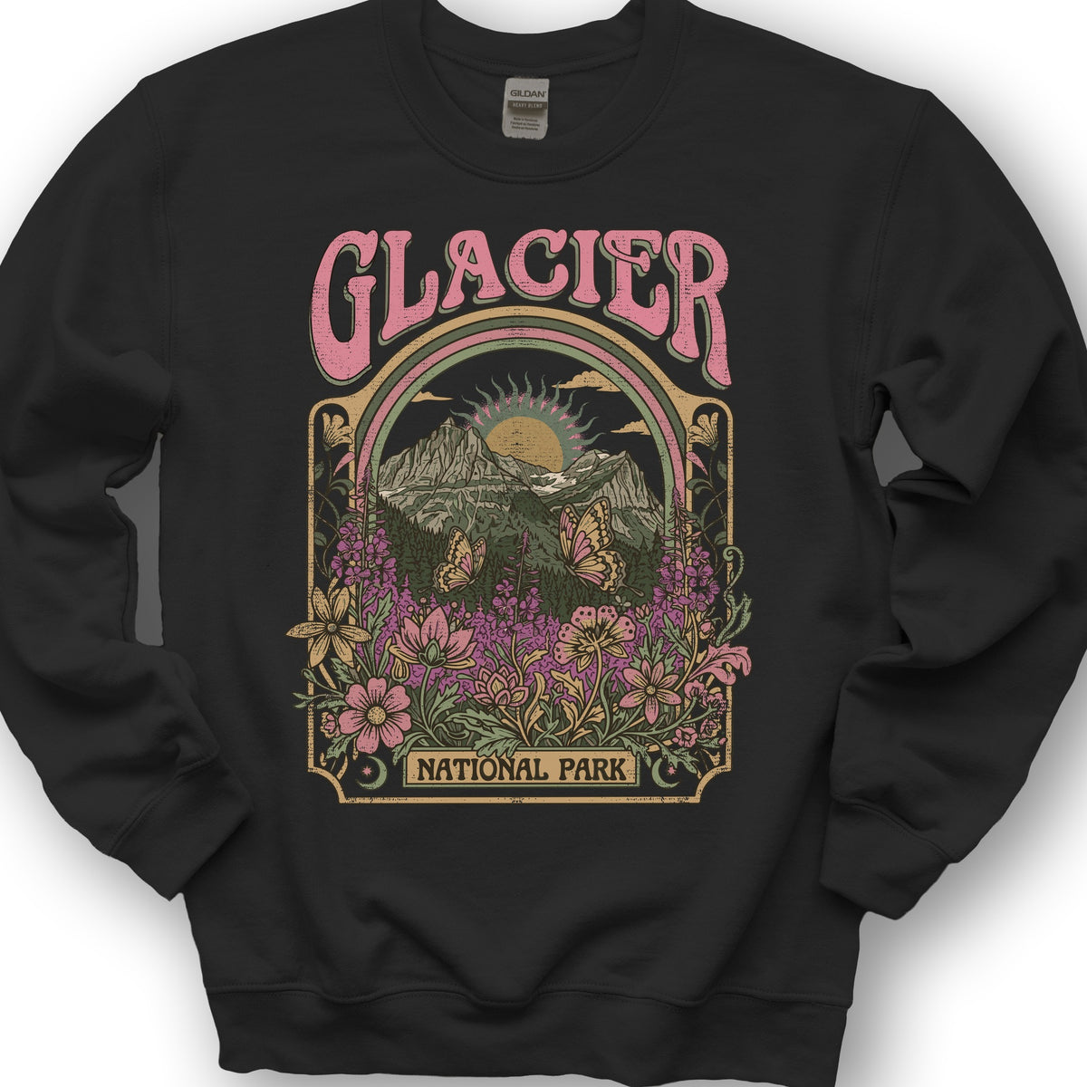 Glacier Butterfly Sweatshirt - Black