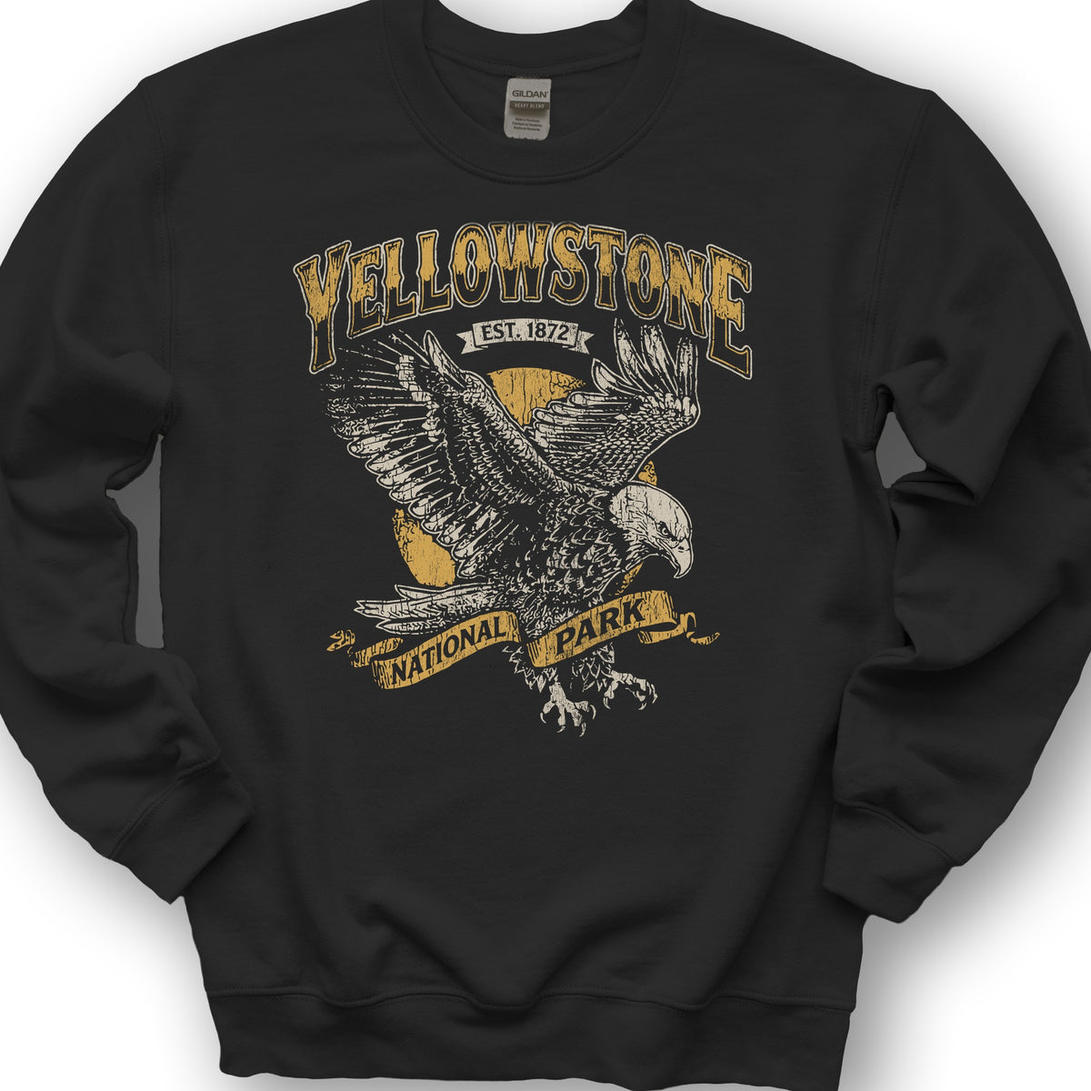 2026022698 Yellowstone Bald Eagle V01 - Gildan 18000 Sweatshirt - Black