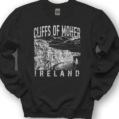 Cliffs Of Moher Sketch Sweatshirt - Black