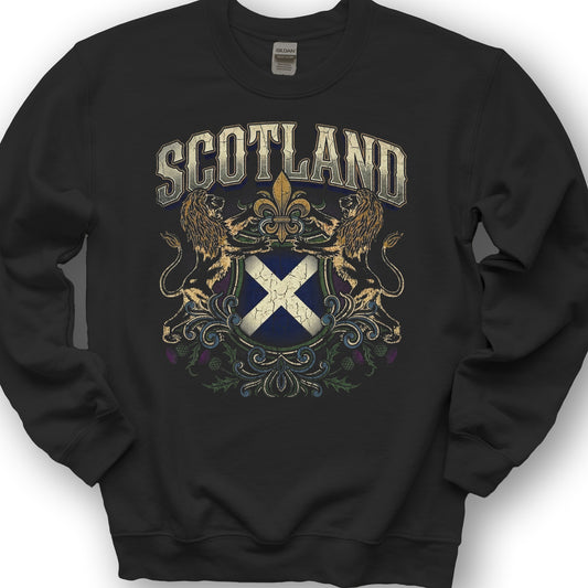 Scotland Rampant Flag Sweatshirt - Black