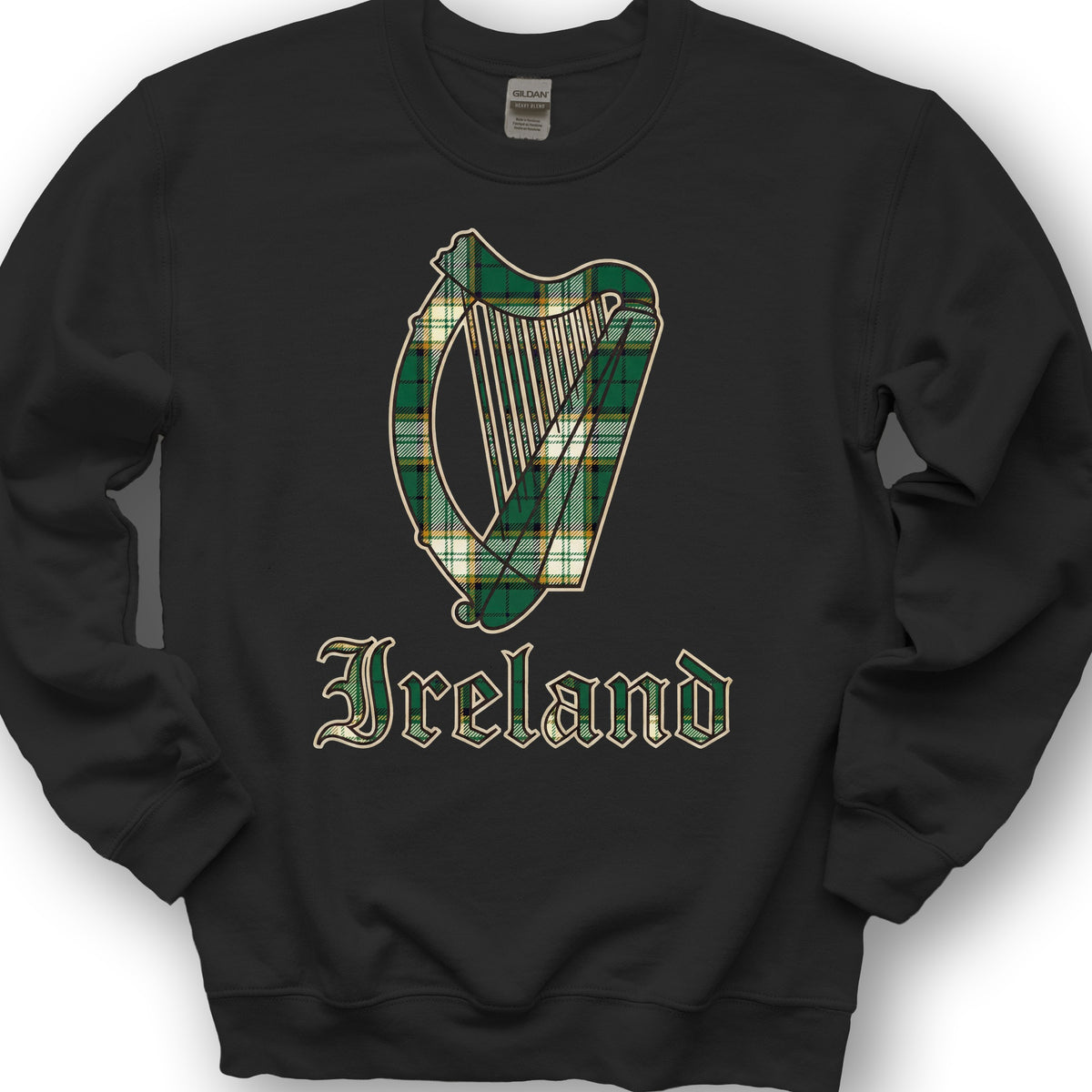 Ireland Tartan Harp Sweatshirt - Black