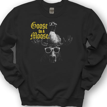 Goose On A Moose Halftone Sweatshirt - Black
