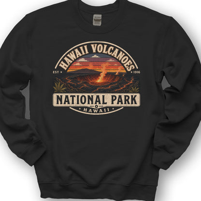 Hawaii Volcanoes Medallion Sweatshirt - Black