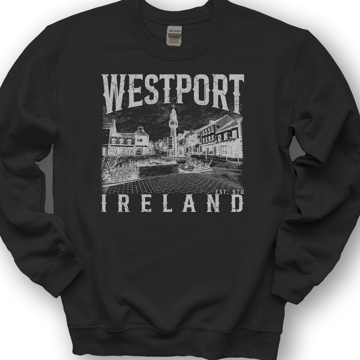 Westport Ireland Sketch Sweatshirt - Black