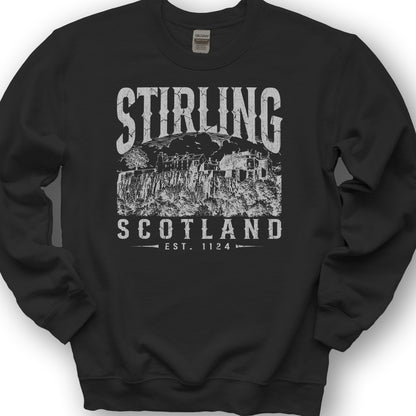 Stirling Scotland Sketch Sweatshirt - Black