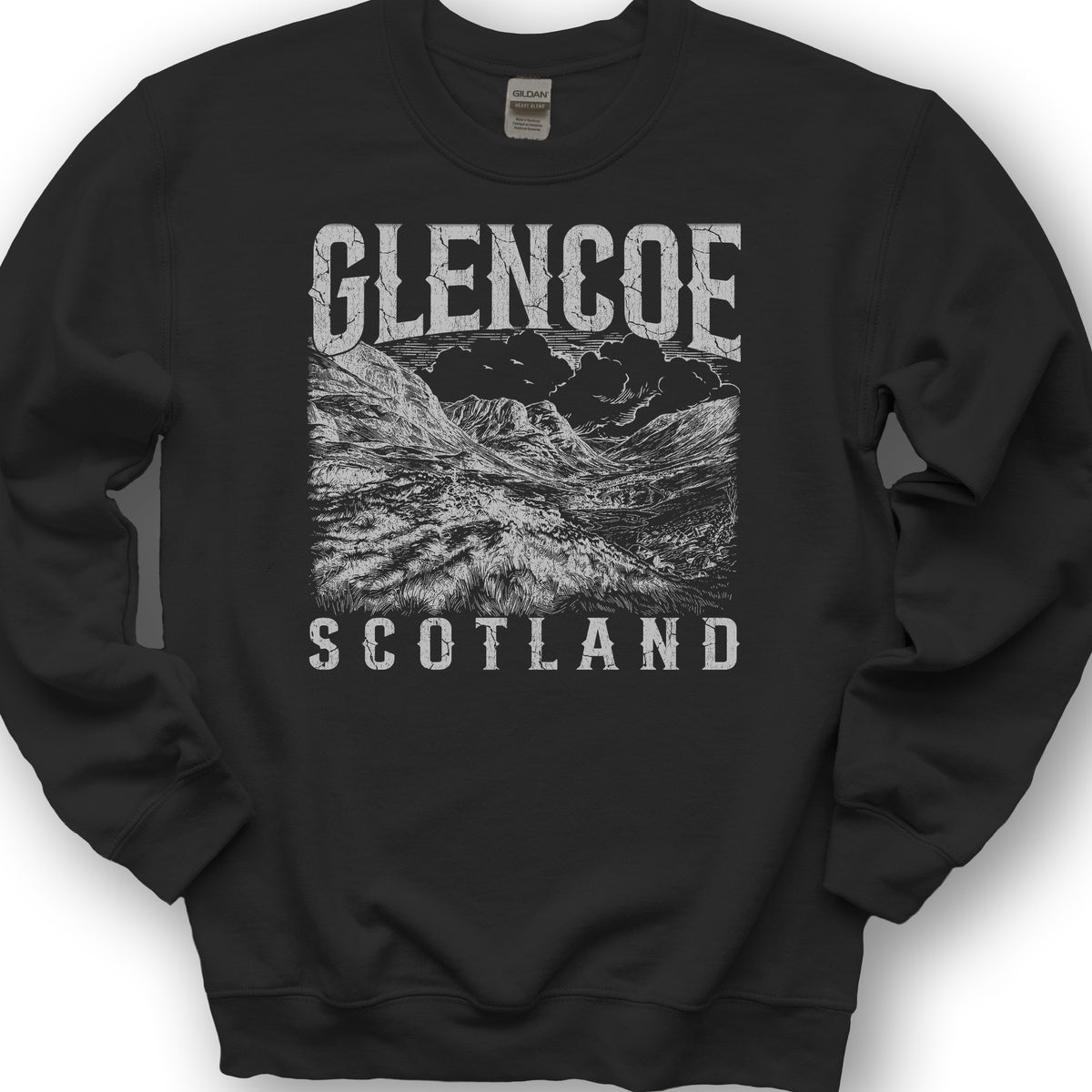 Glencoe Scotland Sketch Sweatshirt - Black