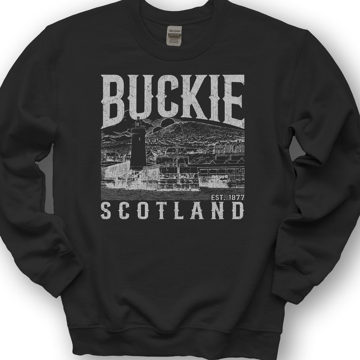 Buckie Scotland Sketch Sweatshirt - Black