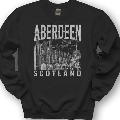 Aberdeen Scotland Sketch Sweatshirt - Black