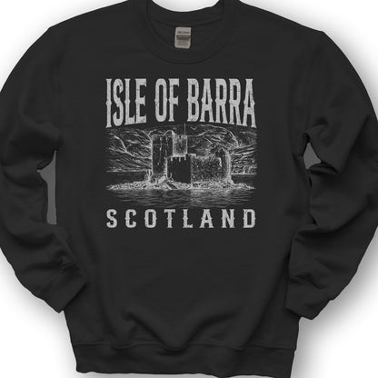 Isle of Barra Scotland Sketch Sweatshirt - Black