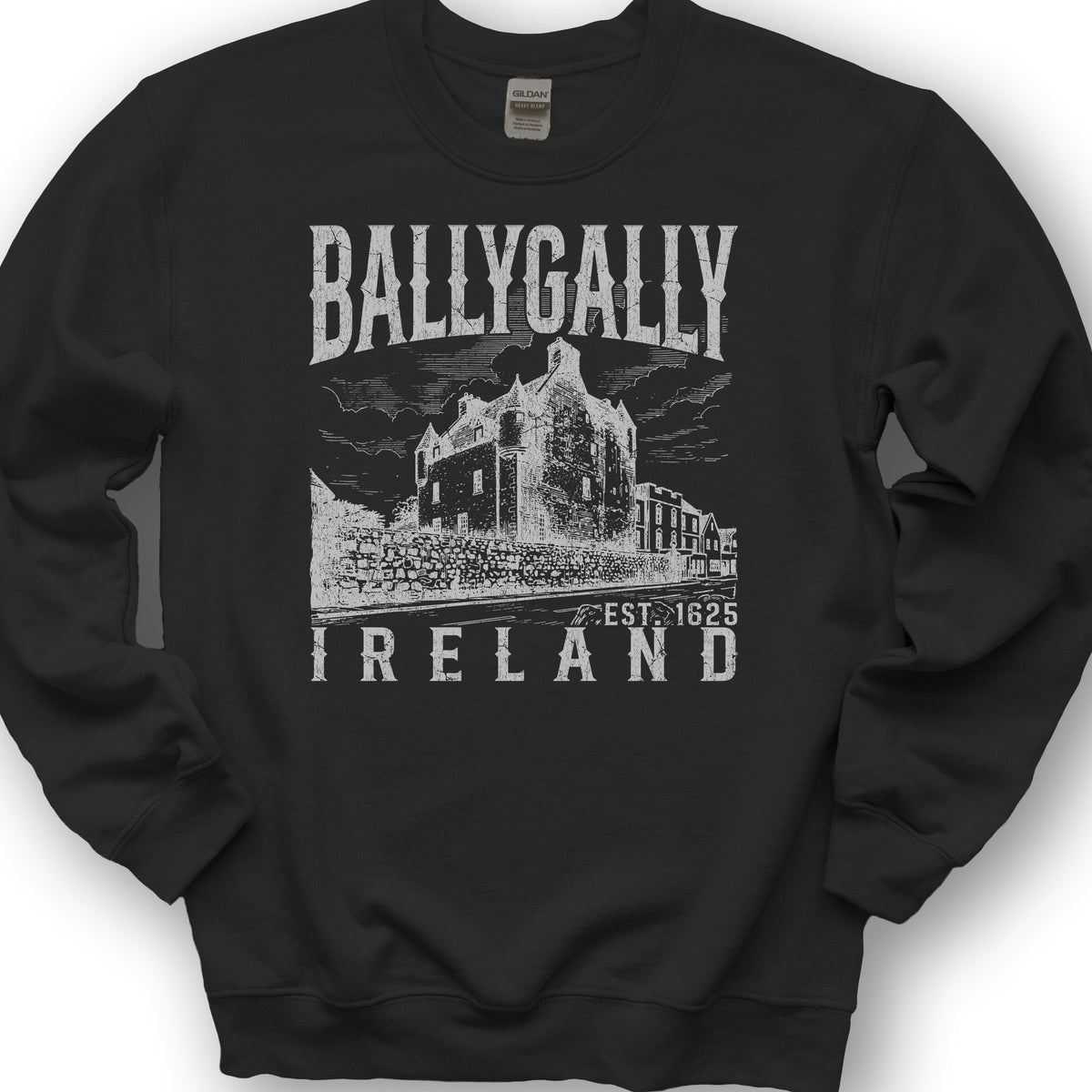 Ballygally Ireland Sketch Sweatshirt - Black