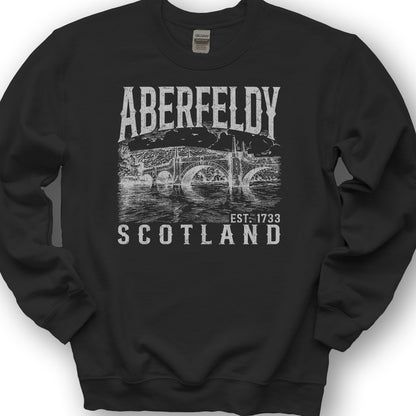 Aberfeldy Scotland Sketch Sweatshirt - Black