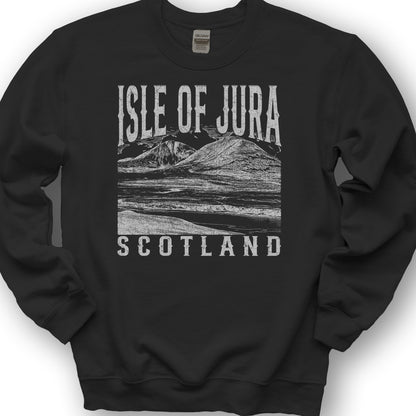 Isle of Jura Scotland Sketch Sweatshirt - Black