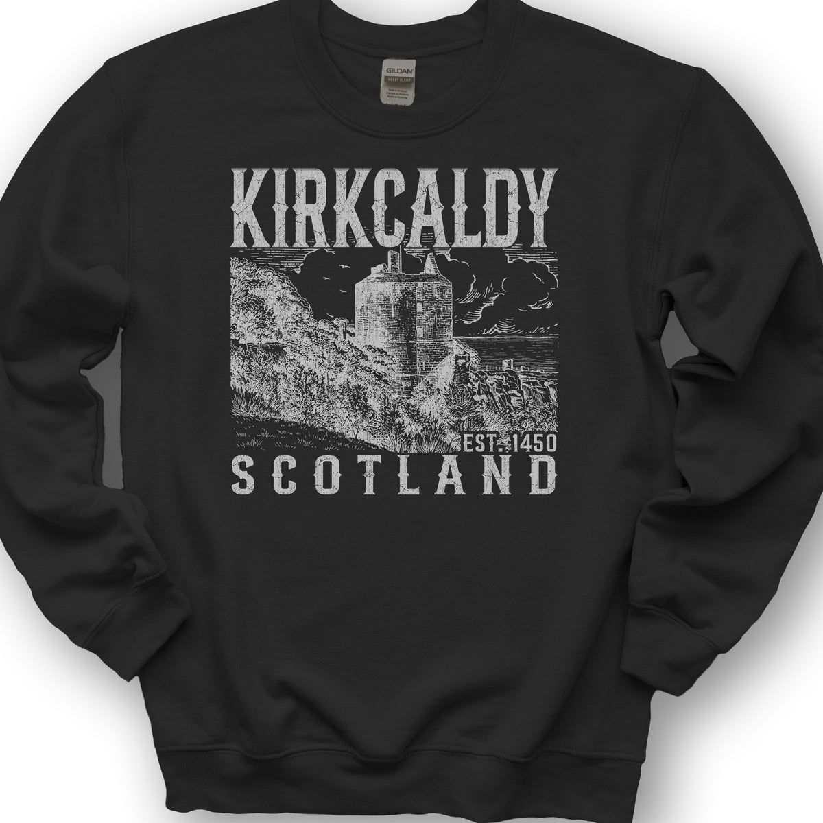 Kirkcaldy Scotland Sketch Sweatshirt - Black