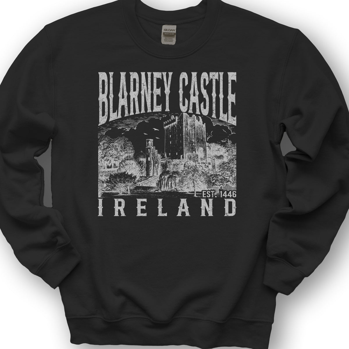 Blarney Castle Ireland Sketch Sweatshirt - Black
