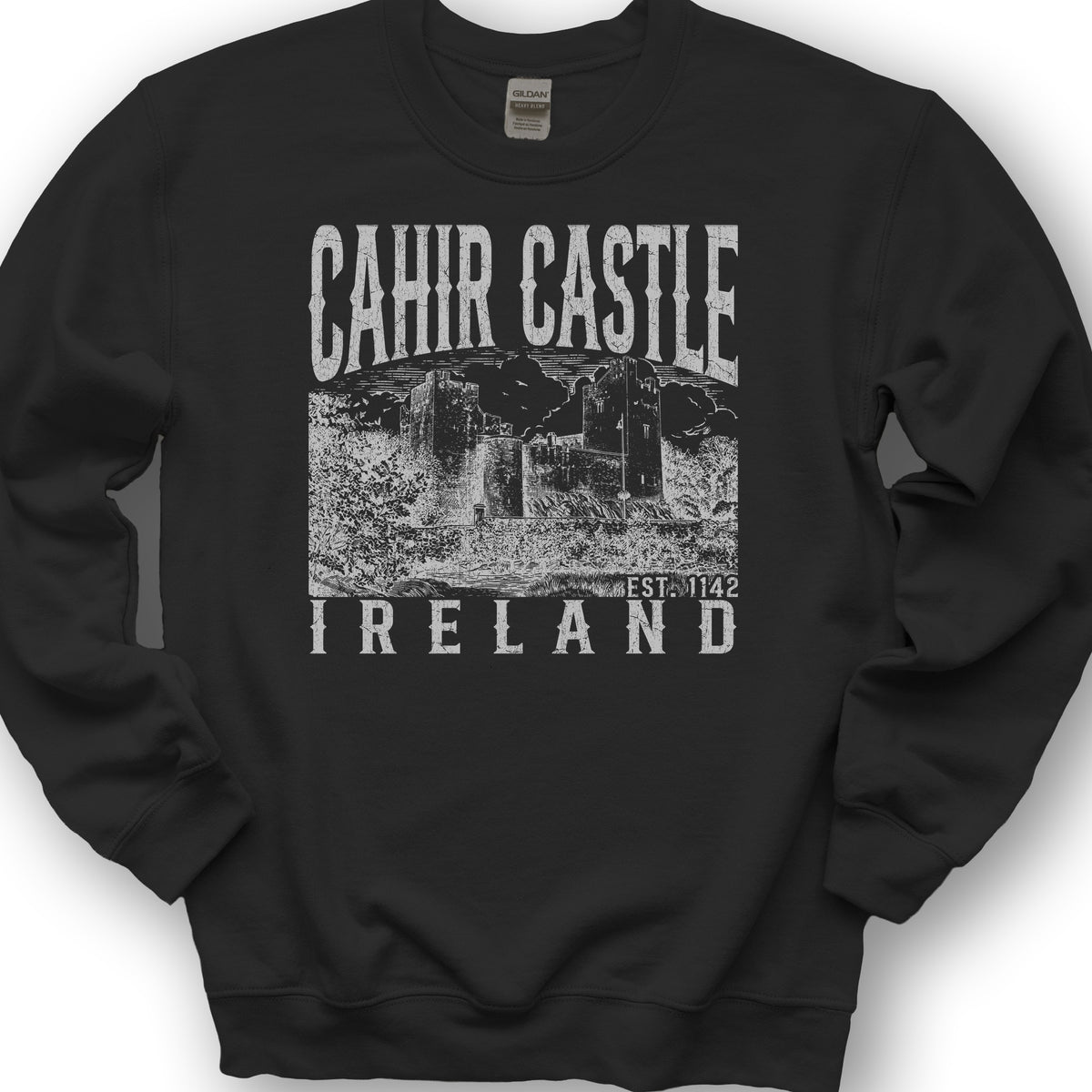 Cahir Castle Ireland Sketch Sweatshirt - Black